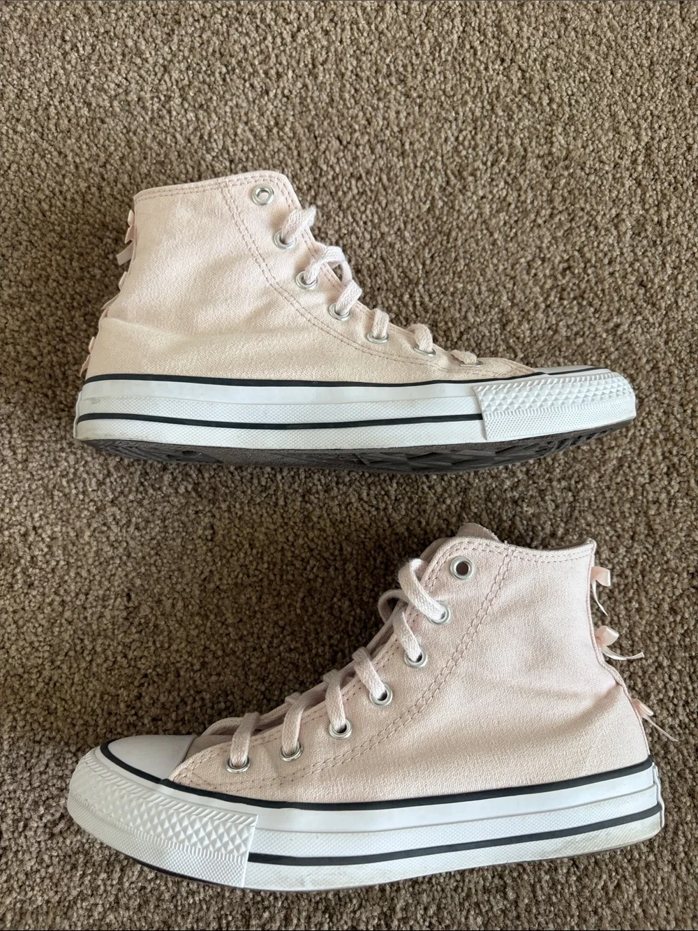 Converse Chuck Taylor All Star Ruffles and Bows High Top Sneakers Pink & White s